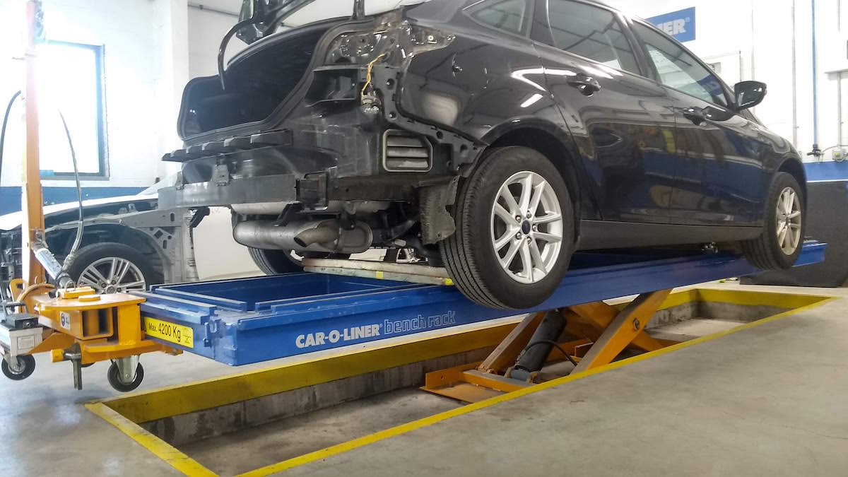 Carbench Frame machines at Fishkill Auto Body Collision Repair Shop.